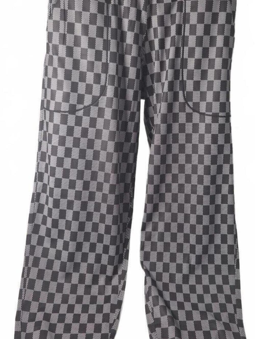 Oalka Women's Black and Gray Checkered High Waist Jogger Pants